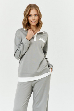 Костюм из трикотажа: джемпер с застежкой поло и брюки COCKTAIL 1033 - фото 2