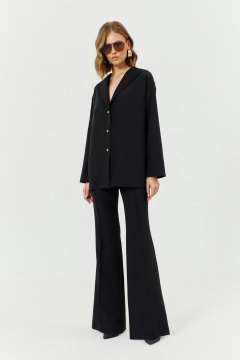 Костюм из блузы и клеш-брюк с воротником В-образным COCKTAIL 1037 - фото 1