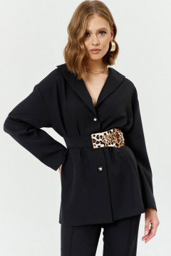 Костюм блуза и клеш-брюки с поясом и воротником В-образным COCKTAIL 1037/1 - фото 5