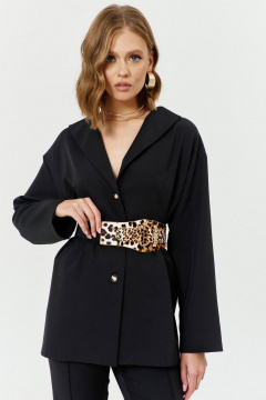 Костюм блуза и клеш-брюки с поясом и воротником В-образным COCKTAIL 1037/1 - фото 4