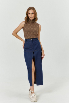 Длинная юбка с разрезом, притачным поясом и карманами COCKTAIL 1038 - фото 1