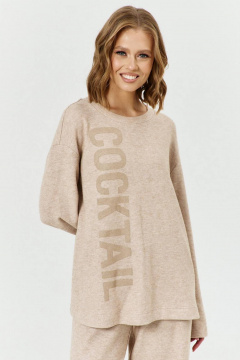 Джемпер из трикотажа с печатью и классическим воротником COCKTAIL 1040 - фото 1