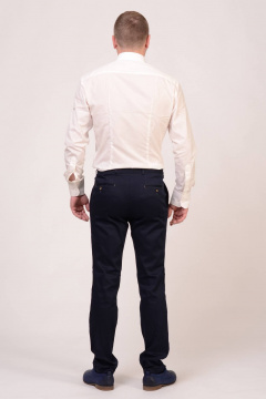 Деловые синие брюки из текстиля с прямым кроем LAGENTE 6032.176 синий - фото 3