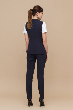 Деловой короткий жилет из текстиля с двубортным кроем Domna 8422.164 темно-синий - фото 4