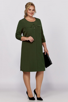 Платье прямого силуэта с планкой и карманами в стиле Классика Algranda А4023-4 - фото 1