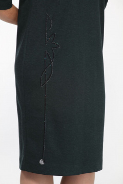 Демисезонное платье из трикотажа с асимметричным вырезом и вытачками Lady Style Classic 2158 изумрудный - фото 3