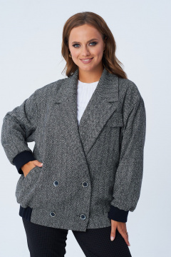 Жакет свободного кроя из костюмной ткани демисезонный TVIN 7816 - фото 4