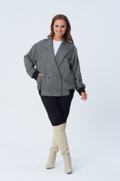 Жакет свободного кроя из костюмной ткани демисезонный TVIN 7816 - фото 3