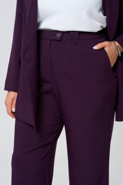 Брючный и жакетный деловой комплект из текстиля TVIN 7732 баклажан - фото 5