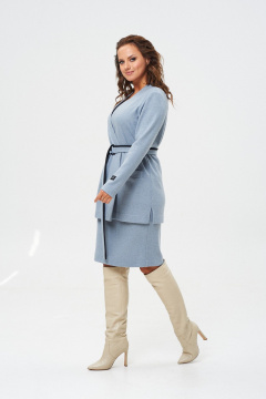Кардиган с юбкой из трикотажа на каждый день TVIN 7762 голубой - фото 2