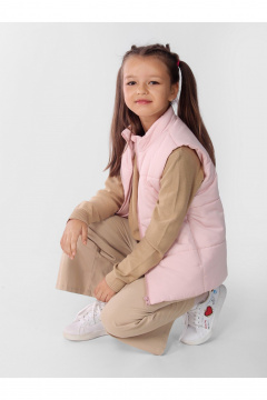 Демисезонный утепленный жилет для девочки с рельефами АРТУС 23С79-Р57 лотос - фото 4
