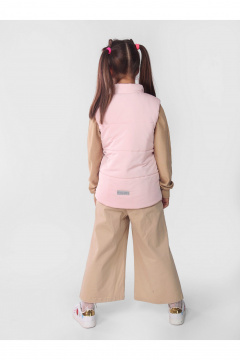 Демисезонный утепленный жилет для девочки с рельефами АРТУС 23С79-Р57 лотос - фото 2