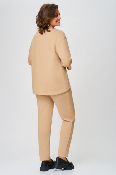 Двухпредметный костюм из трикотажа и хлопка с зауженными брюками Svetlana-Style 2034 песок - фото 2