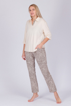 Трикотажный джемпер и брюки из вискозы для дома и отдыха Belarusachka РС5744 лео/оникс - фото 3