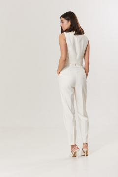 Классические брюки зауженные с высокой посадкой T.N.D М310 молоко - фото 5