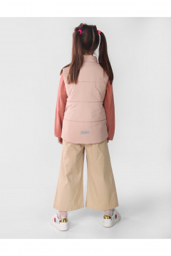 Демисезонный утепленный жилет для девочки с воротником-стойкой АРТУС 23С79-Р57 темная_пудра - фото 4