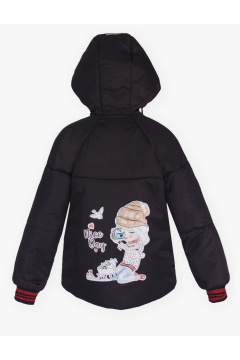 Демисезонная утепленная куртка для девочки с карманами АРТУС 23С83-Р57 черный - фото 3