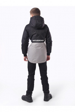 Демисезонная спортивная куртка для мальчика с шлевками АРТУС 23С78-Р57 темно-серый - фото 4