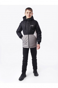 Демисезонная спортивная куртка для мальчика с шлевками АРТУС 23С78-Р57 темно-серый - фото 1