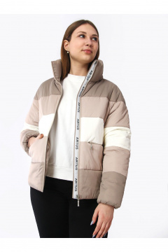Куртка для девочки с кокетками демисезонная утепленная АРТУС 24С20-Р57 бежевый - фото 5