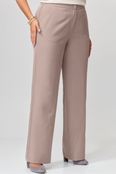 Брюки прямого силуэта из текстиля с застежкой на молнию Fita 20265 кофейный - фото 3