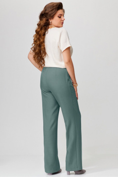 Брюки с резинкой прямой посадки из текстиля Fita 20266 зеленый - фото 4