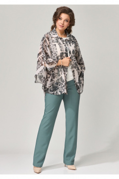 Брюки с резинкой прямой посадки из текстиля Fita 20266 зеленый - фото 5