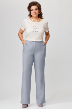 Брюки серые классические из текстиля с карманами Fita 20267 светло-серый - фото 1