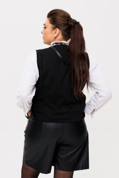 Шорты из экокожи с накладными карманами для стильных образов Anelli 1403.1 черный - фото 3