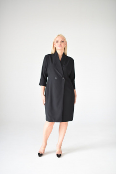 Платье жакет до колена из текстиля с лацканами Мастер Мод 863с черный - фото 2
