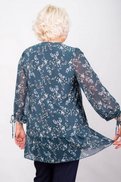 Туника А-силуэта из трикотажа с шифоном для повседневного образа Camelia 2338 3 - фото 4