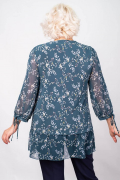 Туника А-силуэта из трикотажа с шифоном для повседневного образа Camelia 2338 3 - фото 3