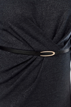 Платье из вискозы и трикотажа с мягкими складками Диомант 2011 черный - фото 5