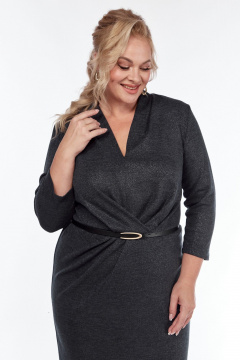 Платье из вискозы и трикотажа с мягкими складками Диомант 2011 черный - фото 3