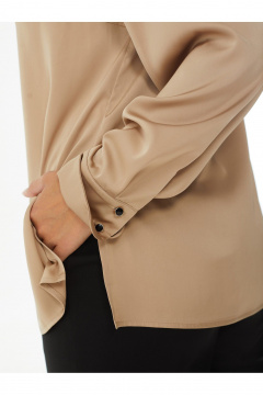 Блуза из сатина с отложным воротником и манжетами Condra 16257 бежевый - фото 5