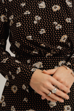 Платье приталенное с принтом и длинными рукавами JRSy 2506 - фото 5