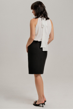 Юбка из костюмной ткани с разрезом и карманами JRSy 2491 черный - фото 2