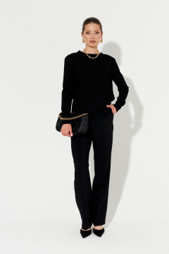 Джемпер черный прямого силуэта из трикотажа Ketty К-19040 черный - фото 1