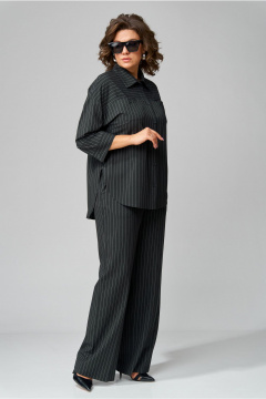 Костюм блуза и брюки с горизонтальной кокеткой из текстиля Орхидея 1468 - фото 4