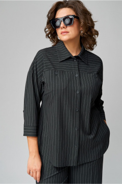 Костюм блуза и брюки с горизонтальной кокеткой из текстиля Орхидея 1468 - фото 3