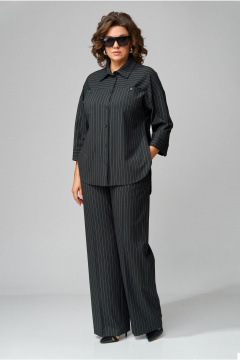 Костюм блуза и брюки с горизонтальной кокеткой из текстиля Орхидея 1468 - фото 1