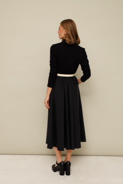 Платье из трикотажа и текстиля с удлиненной юбкой и ремнем PUR PUR 11-323 - фото 2