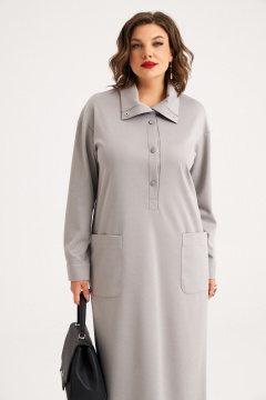 Демисезонное прямое платье из трикотажа с накладными карманами Almirastyle 369 - фото 1