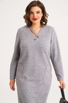 Демисезонное миди платье из трикотажа с накладными карманами Almirastyle 382 - фото 4