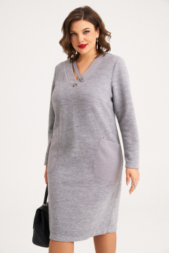 Демисезонное миди платье из трикотажа с накладными карманами Almirastyle 382 - фото 3