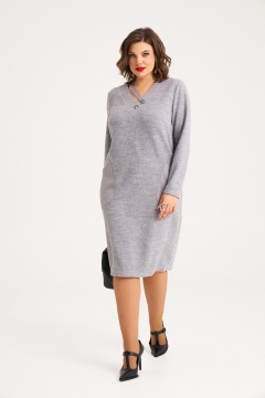 Демисезонное миди платье из трикотажа с накладными карманами Almirastyle 382 - фото 2