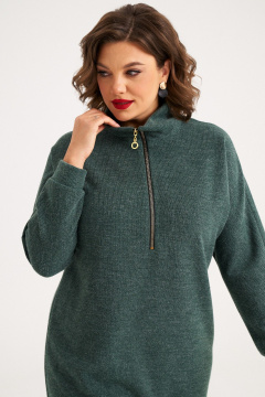 Демисезонное миди платье из трикотажа с длиной рукава и стойкой воротником Almirastyle 383 - фото 4