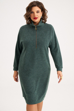 Демисезонное миди платье из трикотажа с длиной рукава и стойкой воротником Almirastyle 383 - фото 3