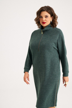 Демисезонное миди платье из трикотажа с длиной рукава и стойкой воротником Almirastyle 383 - фото 2