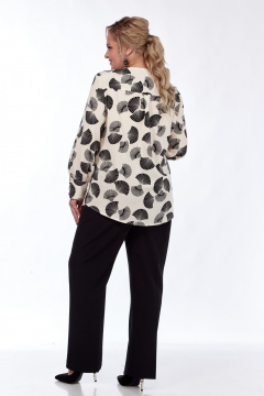 Блузка прямого кроя с галстуком из легкой принтованной ткани Элль-стиль 2327а - фото 4